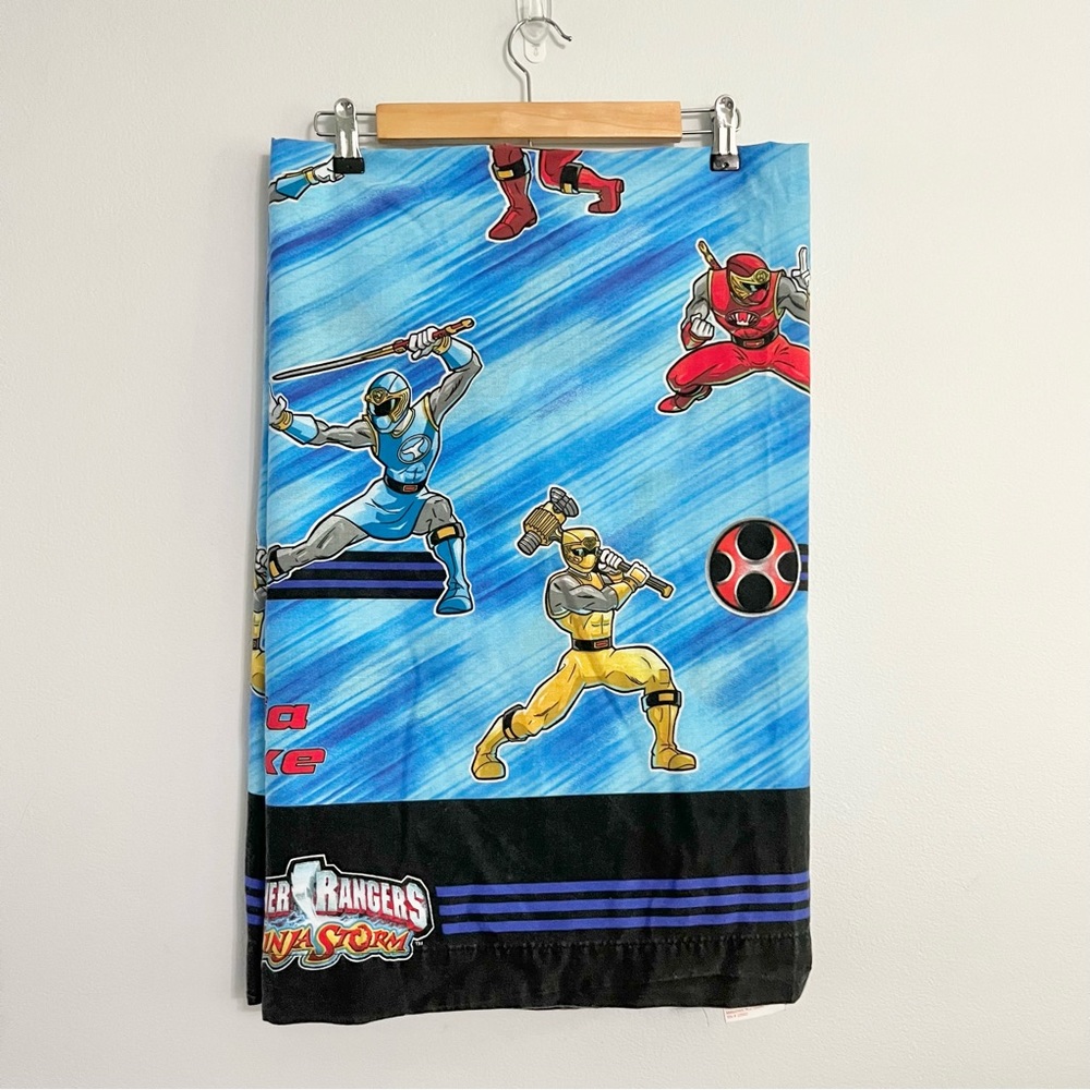 Vintage Power Rangers Ninja Storm Ninja Strike Flat Twin Bed Sheet Kids Clean